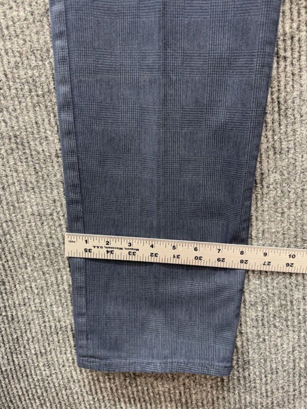 AG Adriano Goldschmied The Everett Slim Straight Pants Mens 36x34 Blue Plaid - Picture 7 of 9